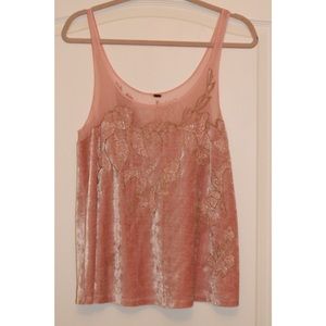 Free People light pink velvet top